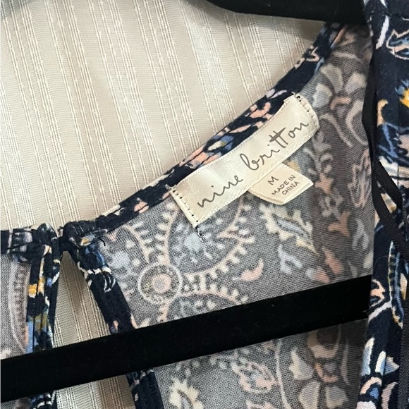 Nine Britton Blue and White Smocked romper - Picture 3 of 3